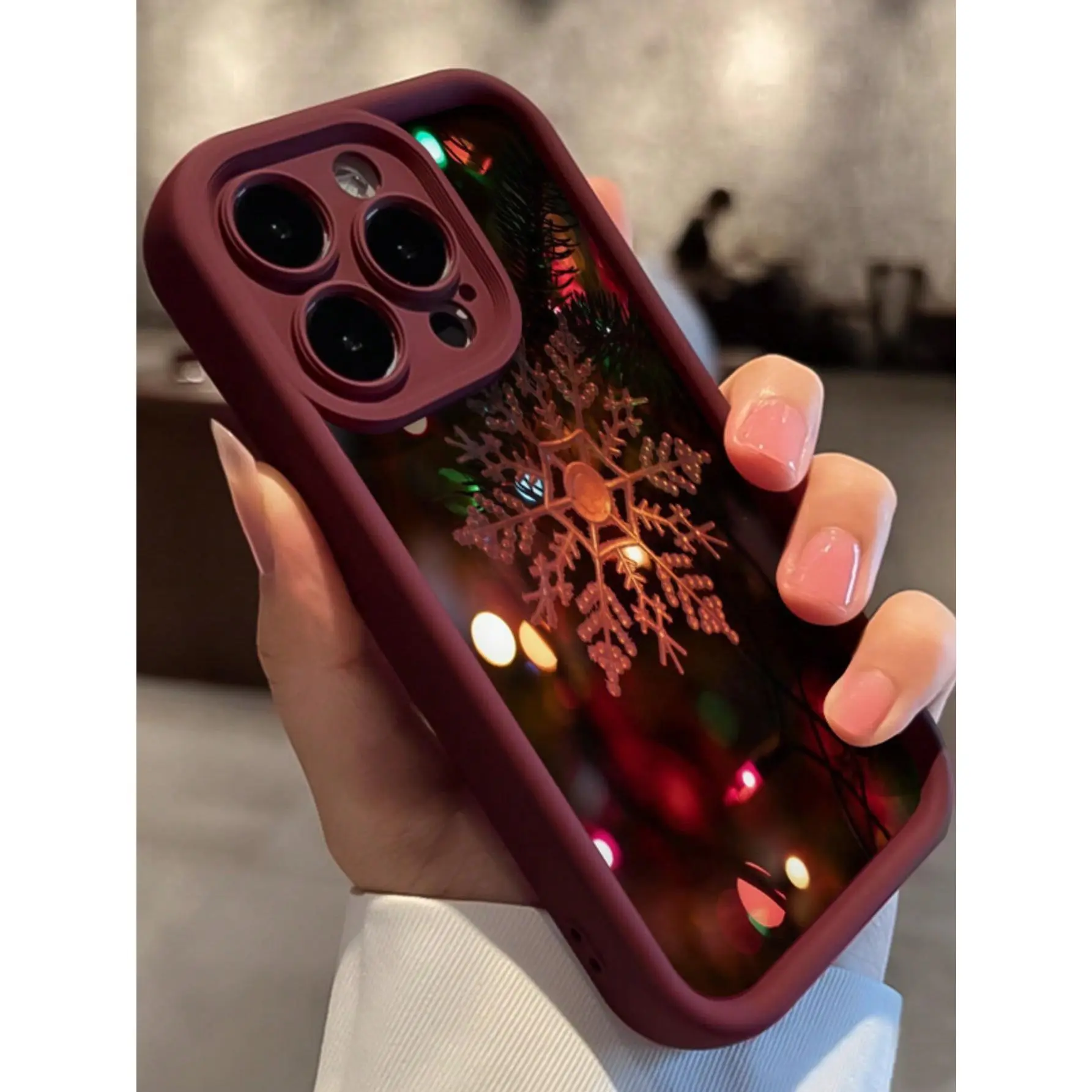 Personalized Christmas snowflake pendant full-coverage shockproof Apple phone case, compatible with iPhone 11/12/13/14/15/16/17/12/13 Mini/X/XS/XS Max/16 E. A perfect holiday gift for friends, family, and yourself., Accessories, Smartphone, Cellphone, Cas