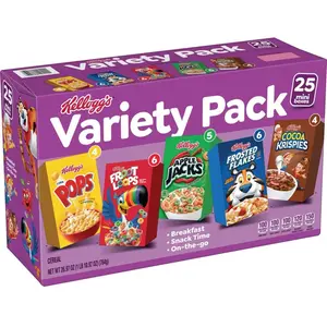Assorted Cereals Variety Pack 25 Pack - Includes Breakfast, Snack Time, and More Assorted Cereals Variety Pack 25 Pack - Includes Breakfast, Snack Time, and More