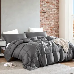 Snorze Cloud Comforter Set - Coma Inducer Ultra Cozy Bamboo - Oversized Bedding in Charcoal