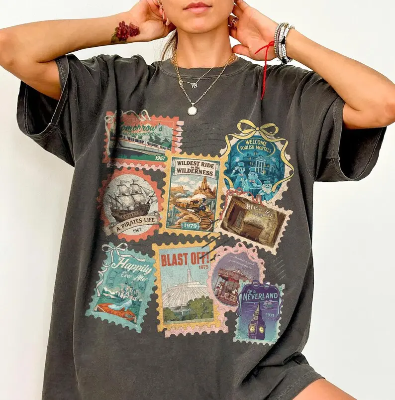 Comfort Colors Retro Theme Park Stamp Graphic Tee, Aesthetic Vintage Wildest Ride Spirit Shirt, Radiant Family Vacation Top, Thoughtful Magical Memories Heritage Apparel