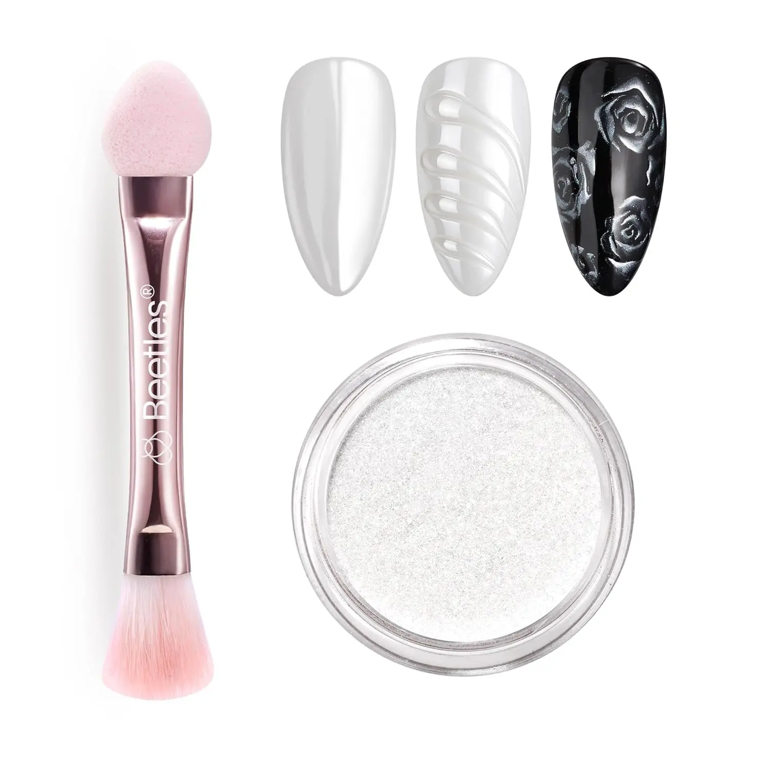 1g White Mirror Chrome Nail Powder