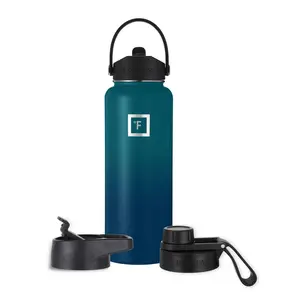 IRON FLASK 40oz Straw Stainless Steel Insulated Water Bottle 3 Lids, Blue IRON FLASK 40oz Straw Stainless Steel Insulated Water Bottle 3 Lids, Blue