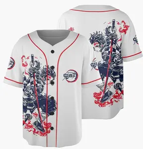 Tanjiro Kamado Jersey – Demon Slayer Anime Oversize Baseball Jersey, Double Printed Otaku Streetwear, Unisex Manga Graphic Top, Anime Merch Gift.
