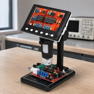 1000X HD Wireless Digital Microscope, 8 LED Adjustable Light, Portable iOS Android Real-Time View, Smart Auto Focus for Circuit Repair, Metal Body Kit with 32GB Card.