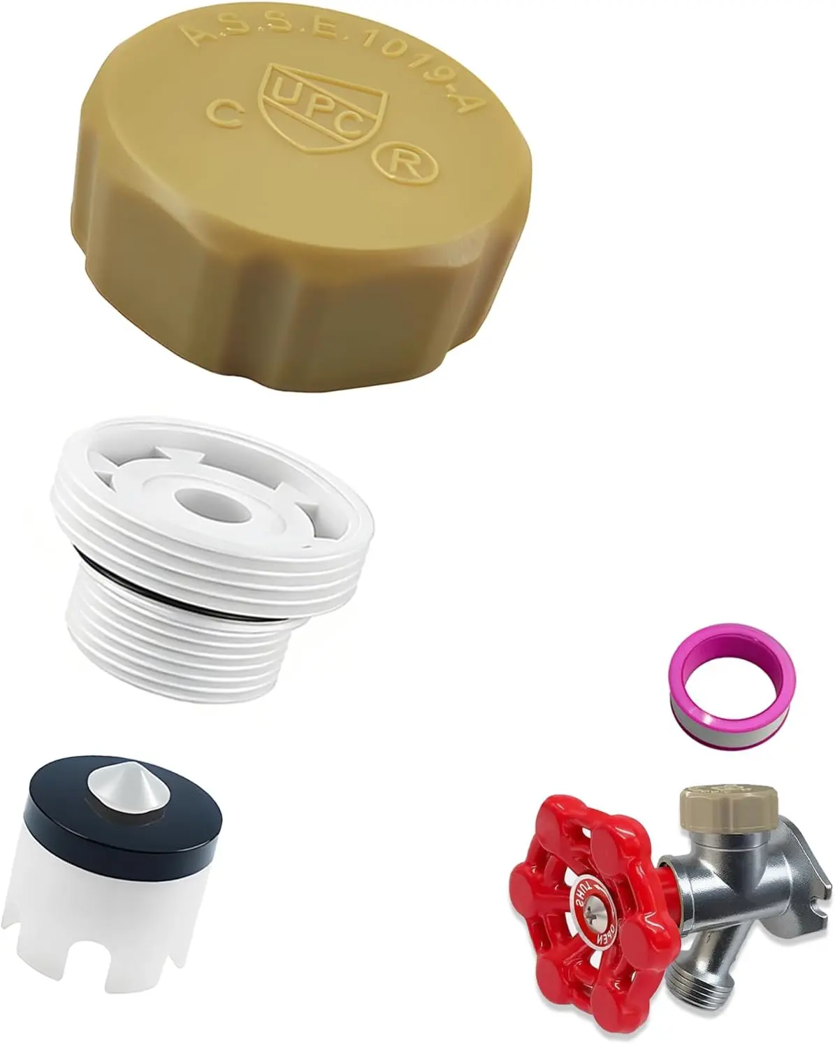 ASSE 1019-A Outdoor Faucet Repair Kit with Teflon Tape, Vacuum Breaker Replacement Kit Anti-Siphon Frost-Free Hose Bib Sillcock Valve Replacement
