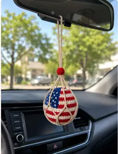 Patriotic Crochet Hacky Sack, USA Flag Footbag, Hand Crochet Juggling Ball, ADHD Fidget Toy, 90s Footbag Gift, Stress Relief Pocket Toy