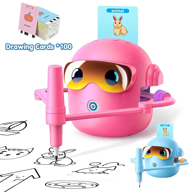 Smart Drawing Robot, Language Interactive Educational Drawing Machine, Drawing Cards, Montessori Learning Toy, Learning Tool, Perfect Birthday Gift for Boys and Girls, Art Activities