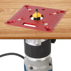 Aluminium Router Table Insert Plate Mini Square Woodworking Benches Router Flip Plate Multifunctional Trimming Engraving Table 055Red