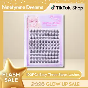 Ninetynine Dreams 100PCs Easy-Three-Steps Lashes | Natural Daily 11-13mm C+ Curl Individual Lash Clusters, Ultra-Thin Band, Soft Reusable Waterproof Long-Lasting Spiky Anime Style False Individual Eyelashes