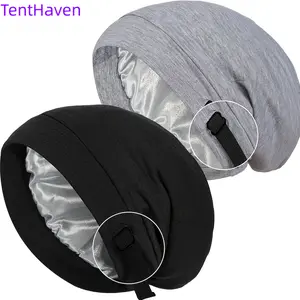 2 Pcs Lined Sleep Cap Bonnet for Curly Hair And Braids, Stay On All Night Wrap with Adjustable Strap for Women And Men tiktokshopspringglowup,summervibes