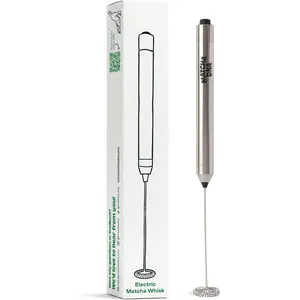 Handheld Milk Frother Wand. Stainless Steel Electric  Whisk, Lightweight. Hand Mixer for Coffee,  Lattes, Protein Shakes & Drinks.  Operated Milk Frother Handheld Whisk