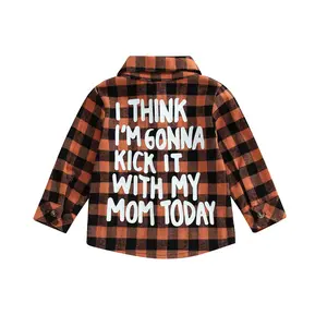 Toddler Baby Fall Clothes Boy Girl Plaid Jacket Button Down Flannel Shirts Coat Festival Outfits for Kids