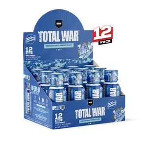 REDCON1 Total War Energy Shots - 300mg Caffeine Shots with B Vitamins & 0 Sugar - Long-Lasting Energy Shot for Focus Support - Fuel Your Workout or Workday (12 Count)