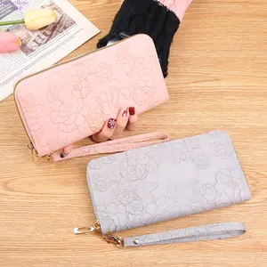 Women's 2026 Trendy Long-Zipper Clutch Wallet, Extra-Large Phone Pocket with Embossed Design, Slim Billfold with Cash Compartment, Minimalist Lightweight Purse for Daily Use, Shopping, Travel, Purses,summervibes