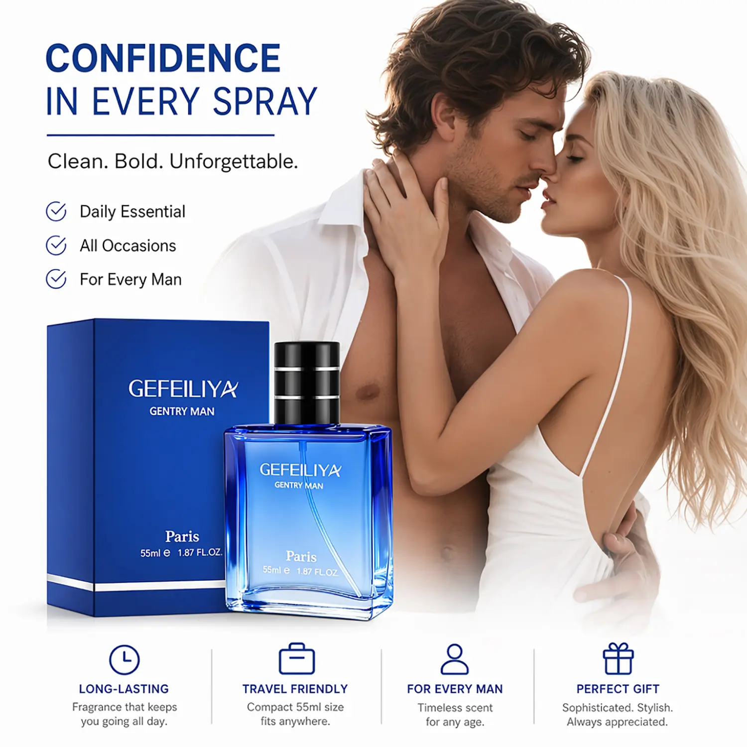 Men's Pheromone Cologne, lasting floral fruity woody scent. Pheromones make her surrender to you, keep her wanting more, share a wild night. Perfect for Valentine's Day, Christmas & Anniversary. 55ML/1.8FL.OZ Men’s Pheromone Perfume