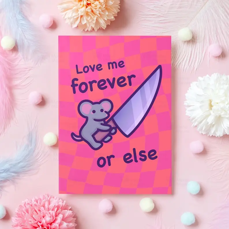 Funny Mouse Anniversary Card: Love Me Forever - Unhinged Card for Boyfriend, Girlfriend, Husband