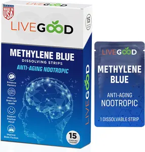 LiveGood Methylene Blue Nootropic Strips | 20mg Fast-Dissolving Oral Strips for Focus & Clarity | Advanced Brain Wellness Formula | Made in USA | 15 Count