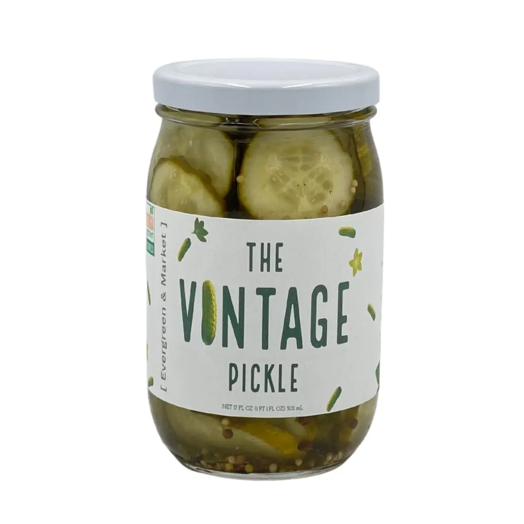 The Vintage – Classic Deli-Style Pickles – Tangy Flavor & Crunch for Sandwiches & Snacks – Gourmet 16 Oz Jar Pickledcucumbers Crispy