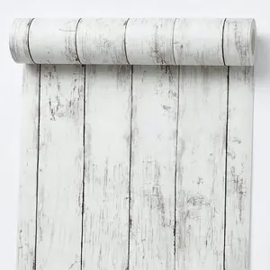 White Wood Peel and Stick Wallpaper 17.7X 118 inch Distressed Shiplap Contact Paper Self Adhesive Removable Wall Covering for RV Cabinets Bedroom Rustic Farmhouse Wall Decor White Gray