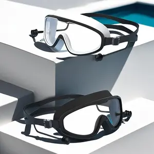 Adult swimming goggles with ear protection function - adjustable shoulder strap, comfortable fit and clear view - suitable for swimming in ponds, lakes and oceans - unisex swimsuit universal goggles