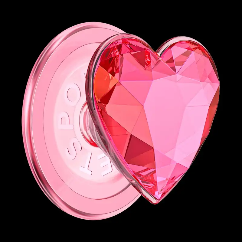 Crystal Heart Neon Pink