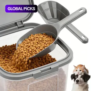 2 Pack Dog Food Scoop Set, Pet Feeding Spoon with Measurement Lines, 1/2 Cup & 1 Cup Plastic Spoons for Dogs Cats Puppies #GLOBAL PICKS