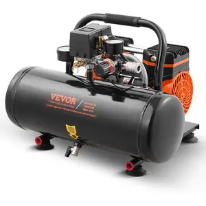 VEVOR 4.8 Gallon Air Compressor, 1.2HP 2.2 CFM90PSI Oil Free Air Compressor Tank Max. 116PSI Pressure, 70 dB Ultra Quiet Compressor for Auto Repair, Tire Inflation, Spray Painting, Woodwork NailingVEVOR Super Brand Day