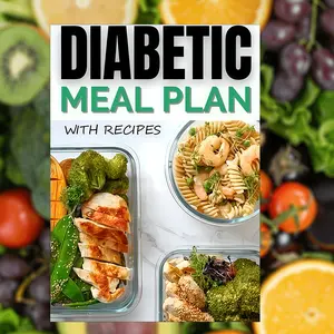 Diabetes Meal Plan Book, Meal Planner, Includes 3 Diet Plans, Gluten-Free & Carb Counting, Shopping List, A5 Size, Durable Binding, Long-Lasting Material
