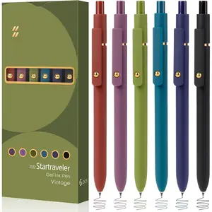 Colored Pens, 6 Pack Colorful Gel Pens, Quick-Dry 0.7mm Medium Point for Journaling, Note Taking, Doodling, Aesthetic Office School Supplies, Gifts for Women Men(6PCS  Colorful)