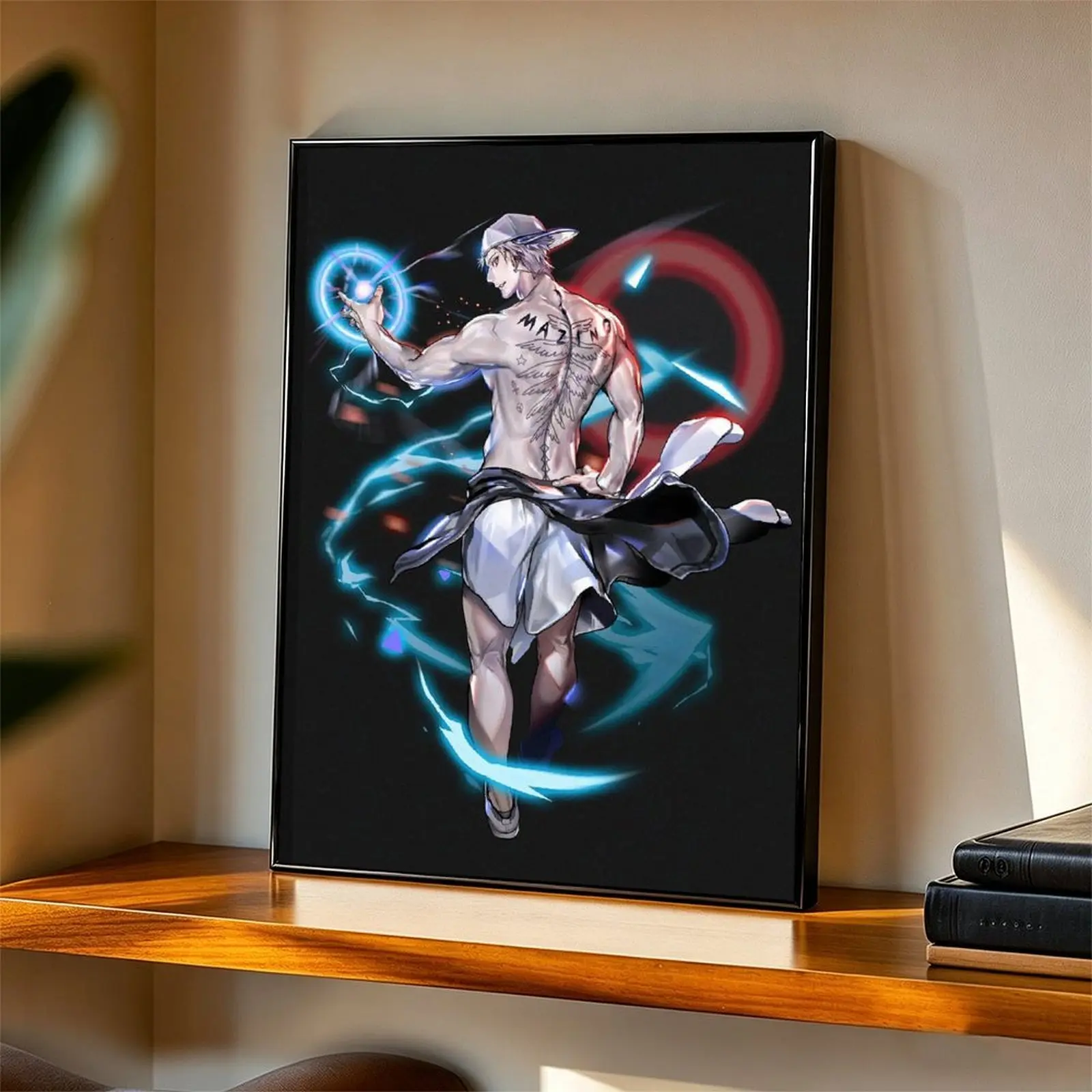 Anime Male Character Magic Power Canvas Wall Art Cool Anime Boy Poster Print Aesthetic Otaku Bedroom Living Room Home Wall Decor