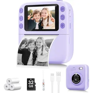 Print Camera for , Christmas Birthday Gifts for Girls Boys, 1080P  Digital Print Cameras for ,Portable  for 4 5 6 7 8 9 10 Year Old Girl with 32GB SD Card,Purple