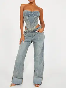It's Clear To See Tinted Stretch Straight Leg Jeans - Vintage Wash