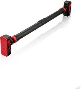 Adjustable Pull Up Bar for Doorway - 440LBS Weight Capacity, No Screws Installation with Level Meter and Auto Lock, Chin Up Bar for Home Gym Strength Training