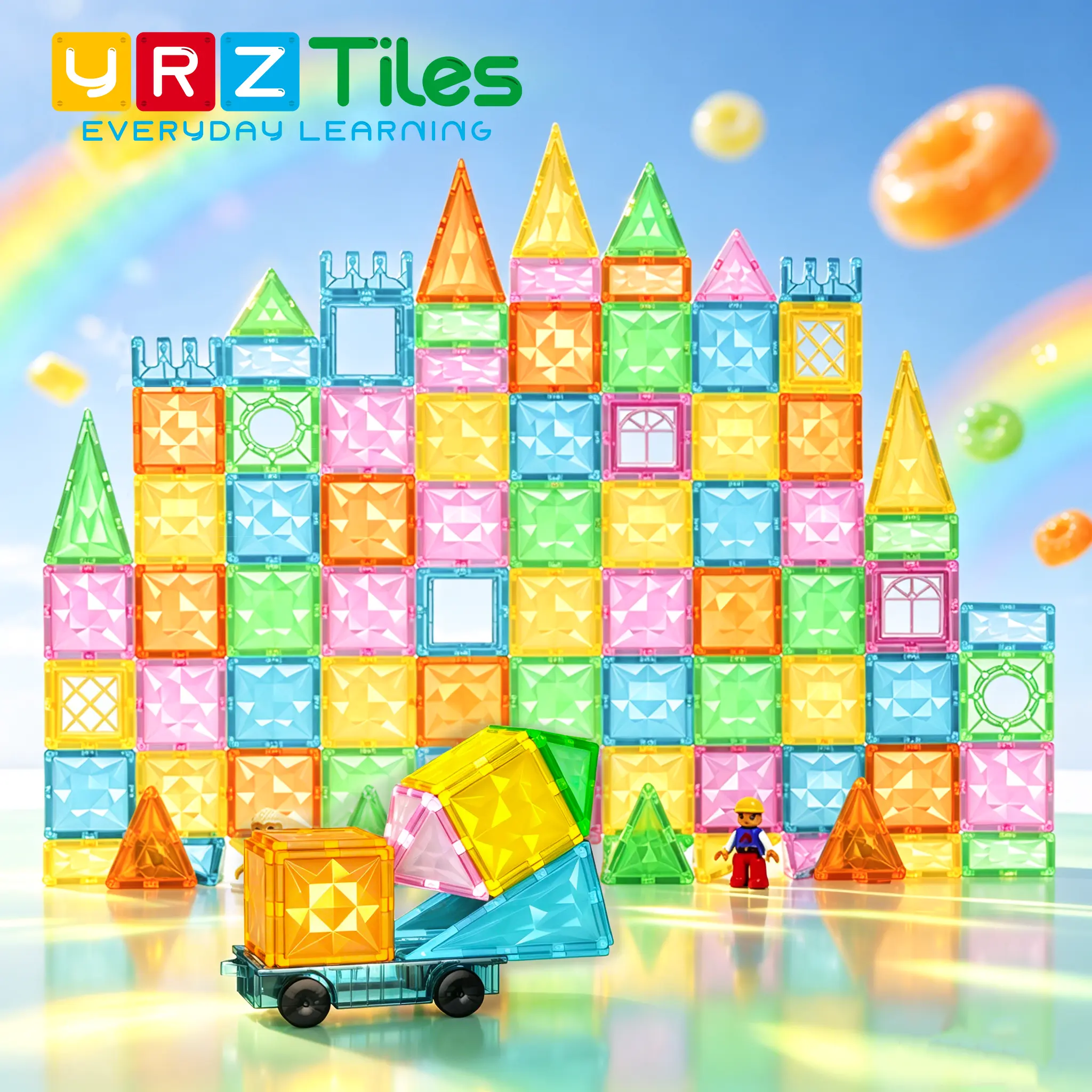 【Ultra Safe & Non-Toxic】106PCS/60PCS/32PCS Premium Magnetic Tiles,Smooth Edge Magnet Building Blocks,BPA-Free & Lead-Free,Safe Educational STEM Toy for Toddlers,Kid-Friendly Durable Construction Toy,Children's Day Gift for 3+
