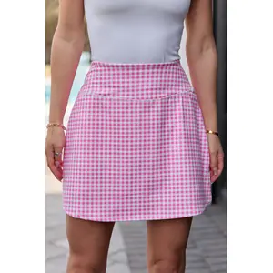 Active State Rose Gingham Pink Active Skirt SALE