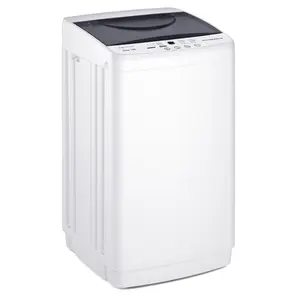 Portable Washing Machine 7.7 lbs Capacity, Fully Automatic Compact Washer with Stainless Steel Tub, 10 Washing Modes LED Display for Apartment Dorm RV