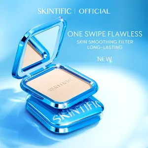 [New Launch] SKINTIFIC Ultra Cover Powder Foundation Hype Fine Powder 3X Soft-Focus Complex Intelli Oil Control 16H Matte Finish All Skin Type Best For Oily Skin