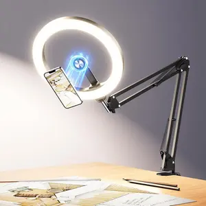 Ring Light Overhead Camera Phone Mount for Desk, 10" Selfie Light for  with MagSafe-Compatible Phone Holder for Video Recording, Zoom Meeting, Live Streaming