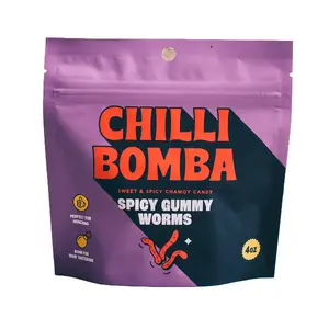 Spicy Gummy Worms 4oz - Chilli Bomba Chamoy Candy (Halal, Gluten Free)