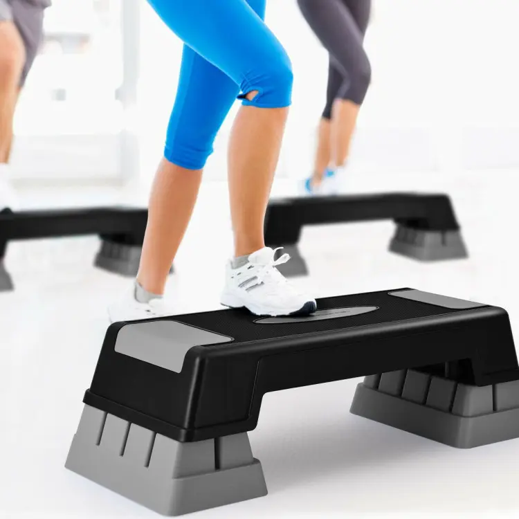 [Costway] 30'' Aerobic Stepper with Risers, 5” 7” 9” Levels Height Adjustable, Workout Fitness Exercise Step Platform Trainer with Non-Slip Foot Pads, for Home/Gym-Springtok