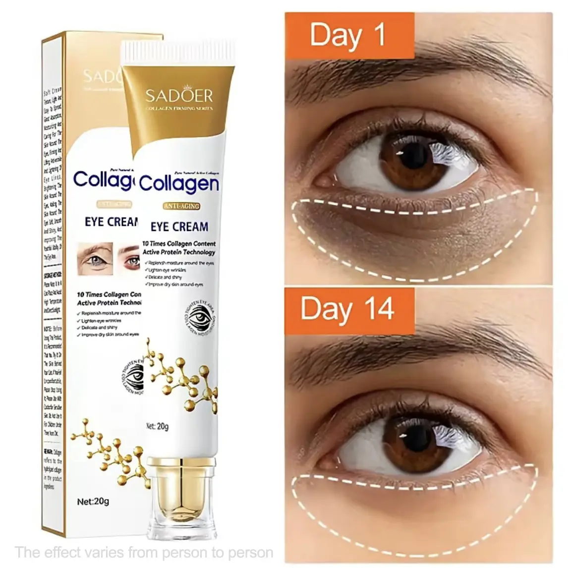 Collagen Eye Cream - Firming, Brightening, and Hydrating Treatment for Puffiness, Fine Lines, and Dry Skin, Nourishing Moisturizer for Adults, Soothing, Under Eye Brightener, Active Hydrating Eye Treatments