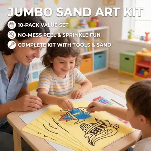 10 Sand Artworks – Enjoy creative fun with colored chalk, relieve stress, and enhance parent-child relationships!