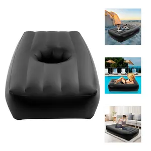 Black PVC Material Inflatable Bed, Waterproof Free-Standing Outdoor Ergonomic Sleeping Gear for Home & Travel, Quick Inflation, Easy Storage,summervibes outdoorfun