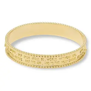Bellezza Bronze Glory Be Prayer Wide Bangle Bracelet
