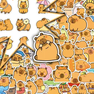 100 Sheets Capybara Stickers - Cute Animal Doodles for Stress Relief Decor (Phone Cases & Luggage)