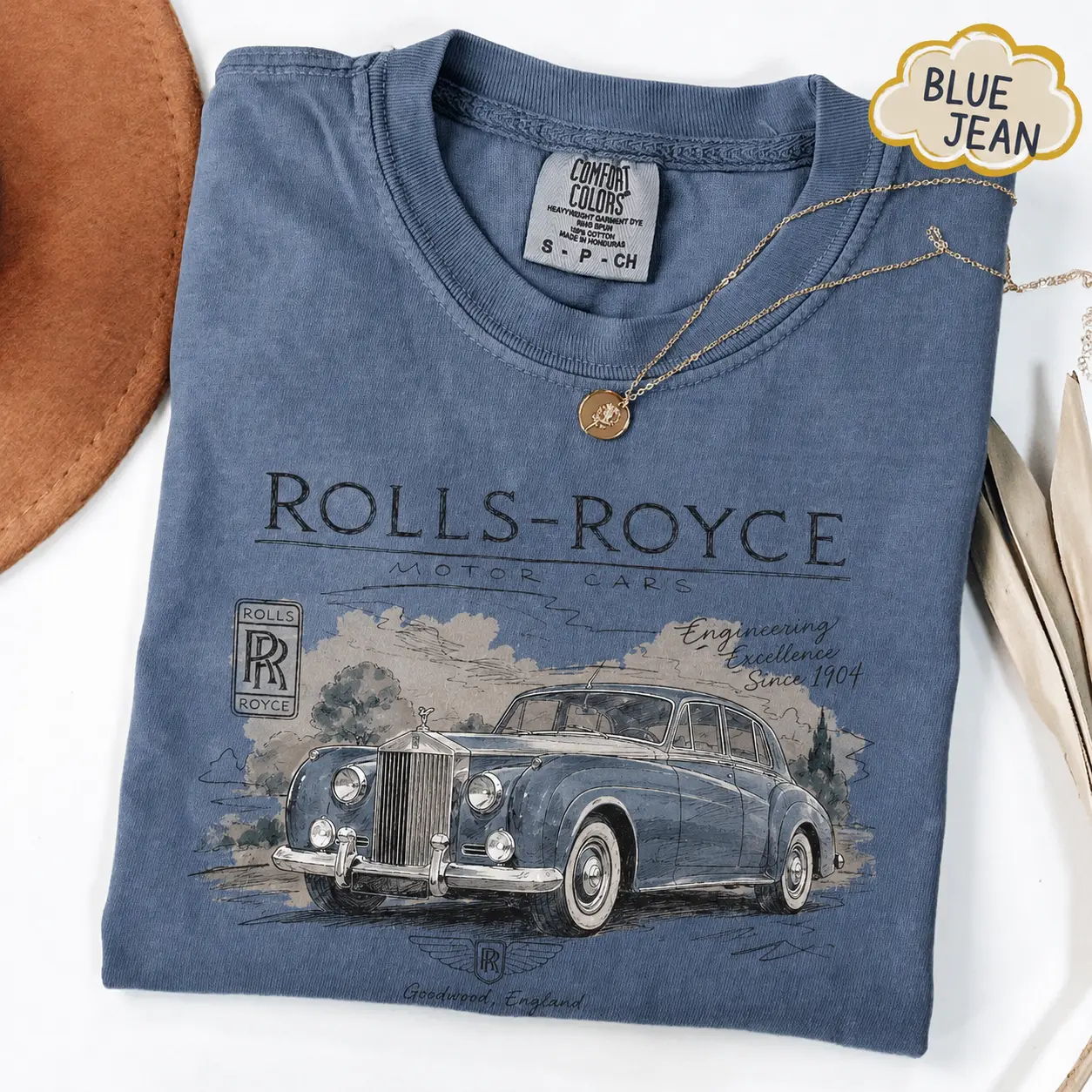 Rolls Royce Comfort Colors T Shirt, Vintage Luxury Car Graphic Tee, Classic British Automotive Heritage Design, Retro Motor Enthusiast Gift for Men and Women