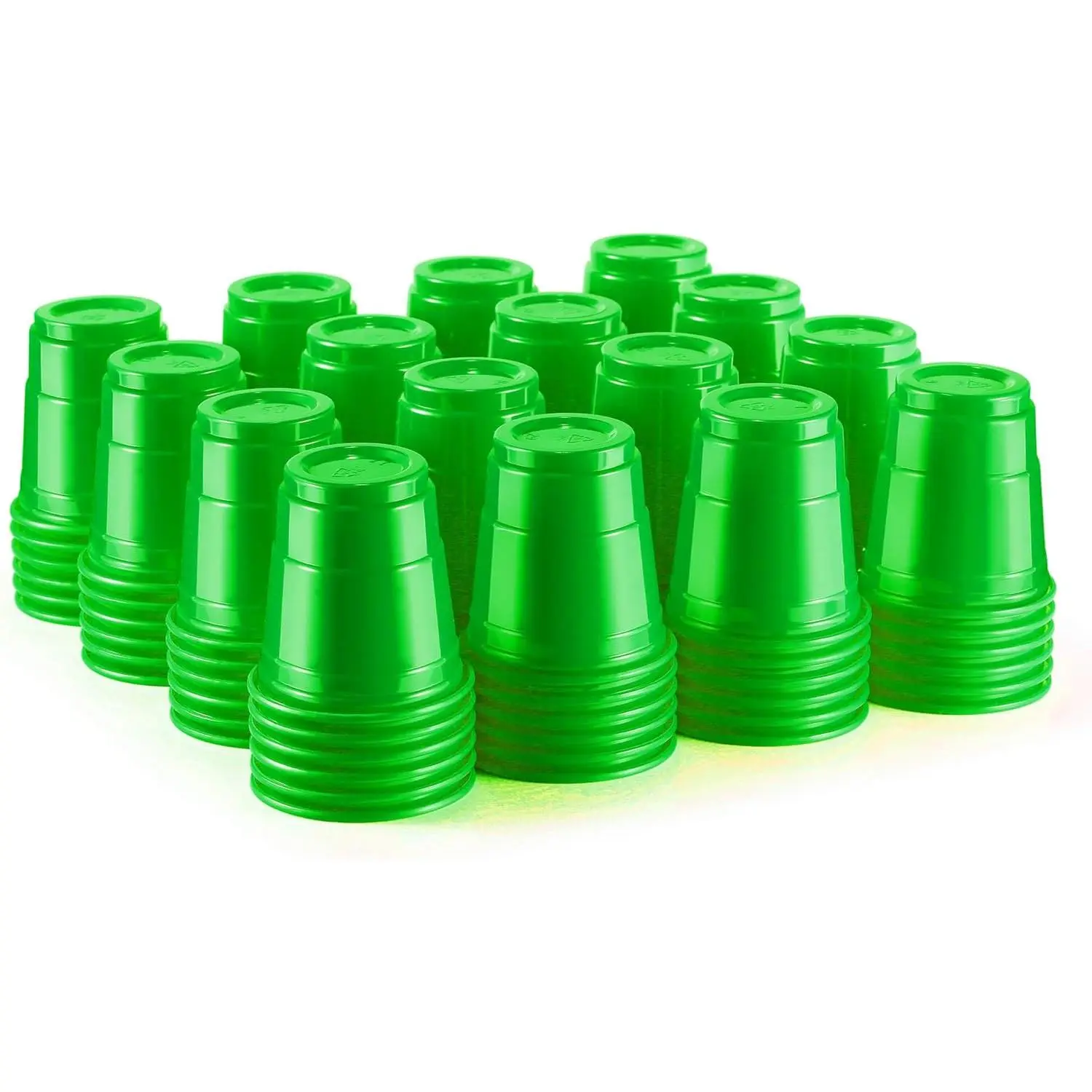 100ct 2oz Mini Green Shot Glasses, Disposable Small Plastic Cups for Parties, Weddings, Events - Bulk Pack