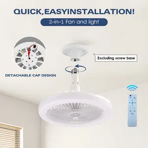 Smart 2-in-1 Ceiling Fan with Light, Remote Control Fan and Light Combo, Adjustable Color Temp (3000K/4500K/6500K), Dimmer, 3 Wind Speeds, Easy Install No Tools No Wiring, for Bedroom, Living Room, Office, Nursery, LED Lighting