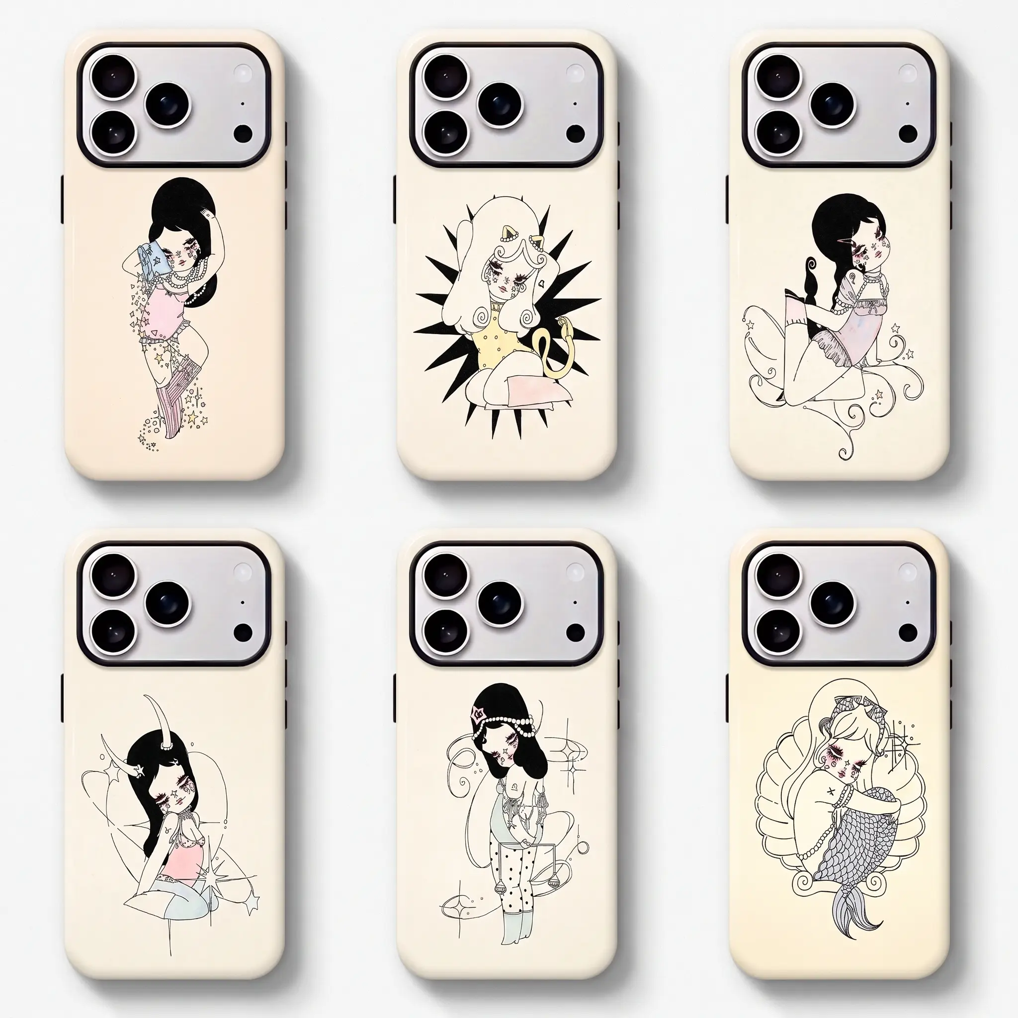 Valfre Custom Zodiac Signs Matte White Durable Polycarbonate-Silicone Smartphone Case - Shockproof Accessory for iPhone 17 Pro Max, 16, 15, 14, 13, 12, 11 Pro Max Plus Air & Samsung S26-S23 Plus Ultra, Accessories