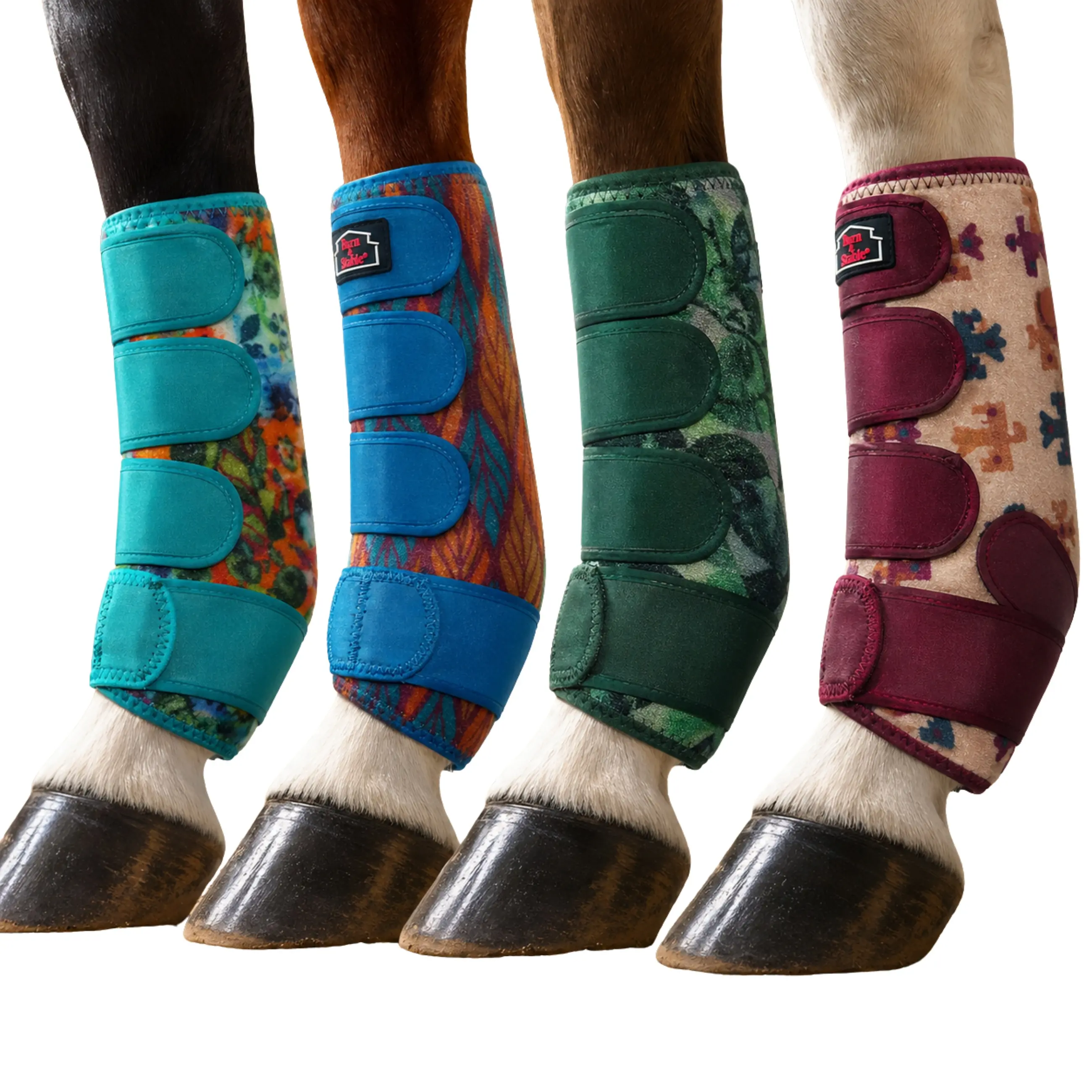 BARN & STABLE Breathable Horse Boots, Impact-Resistant Leg Wraps for Endurance Training, Front and Rear Leg Protection